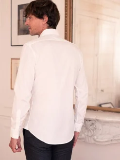 Chemise col italien blanche