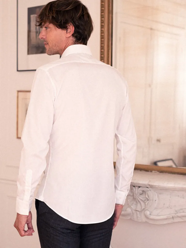Chemise col italien blanche