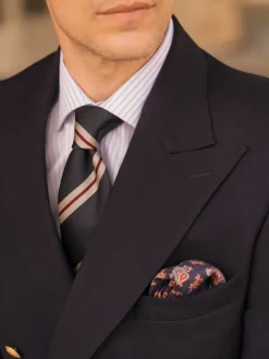 Chemise col italien infroissable à rayures bleu ciel