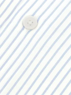 Chemise col italien infroissable à rayures bleu ciel