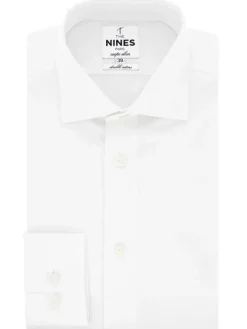 Chemise col italien mini twill blanc