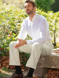 Chemise col mao blanche