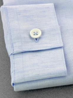 Chemise col Mao en lin bleu ciel