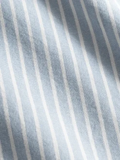 Chemise col mao en oxford japonais à rayures bleu ciel