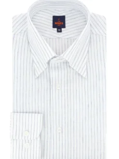 Chemise col napolitain à rayures bleues