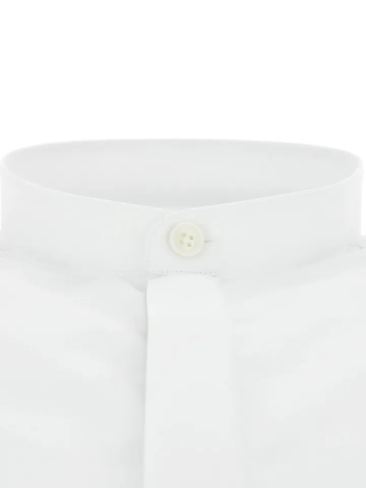 Chemise col officier gorge cachée blanche