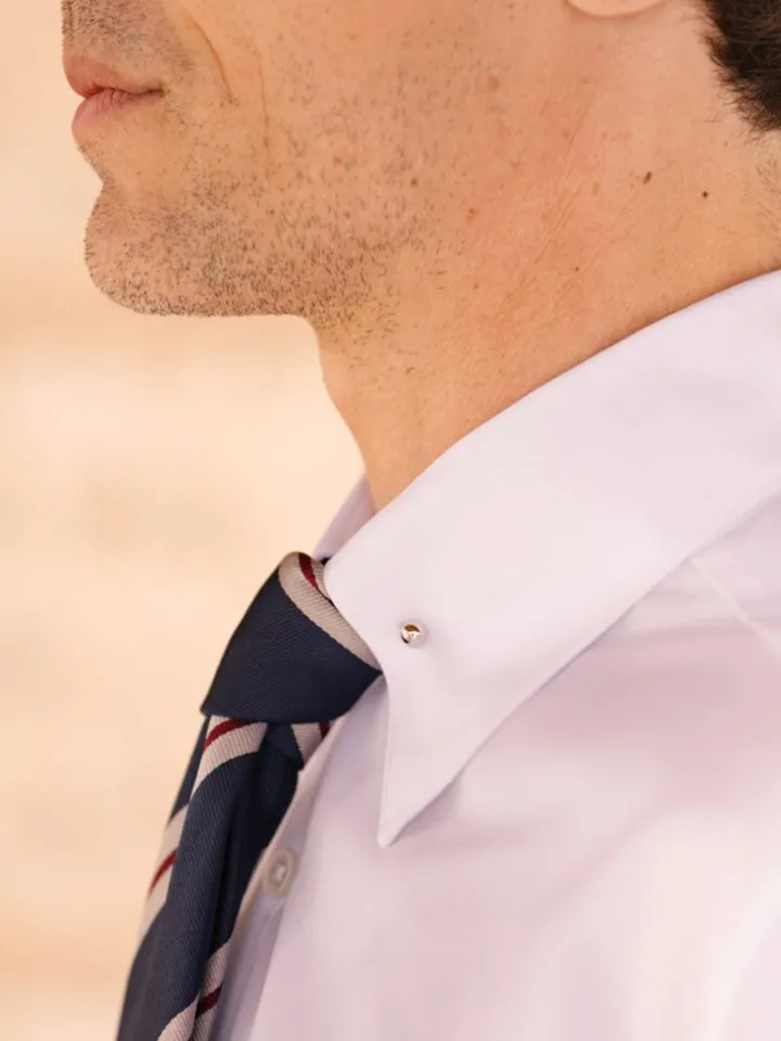 Chemise col épingle blanche en popeline