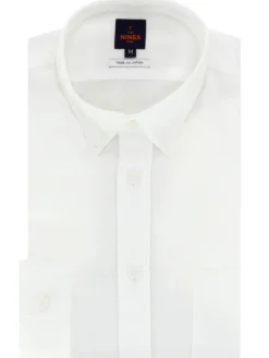 Chemise en gaze de coton blanc col américain