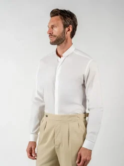 Chemise infroissable col inversé blanche