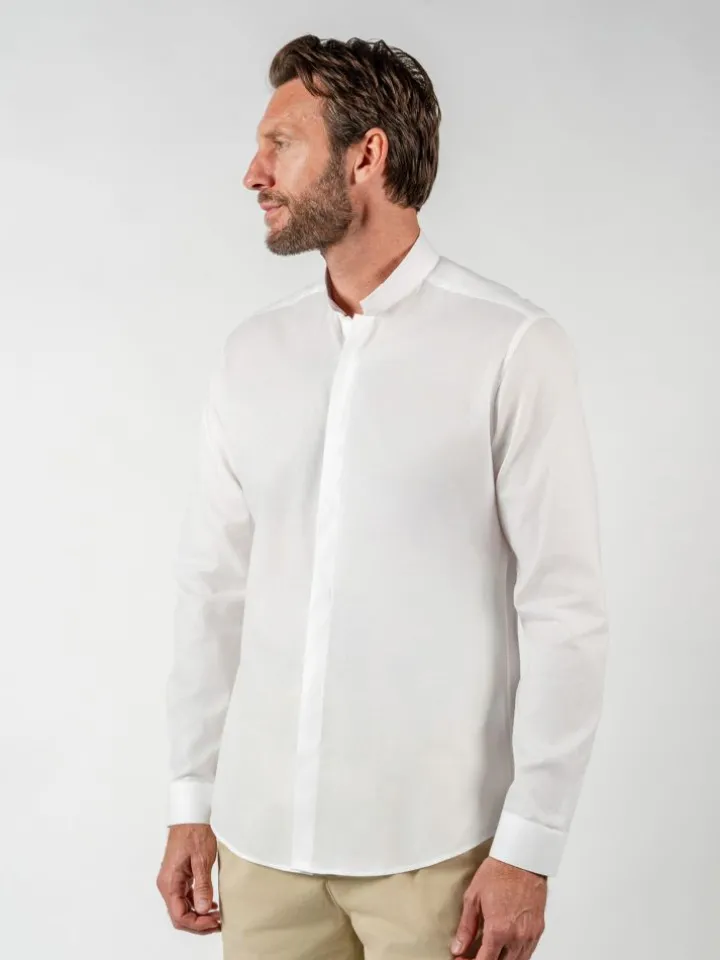 Chemise infroissable col inversé blanche