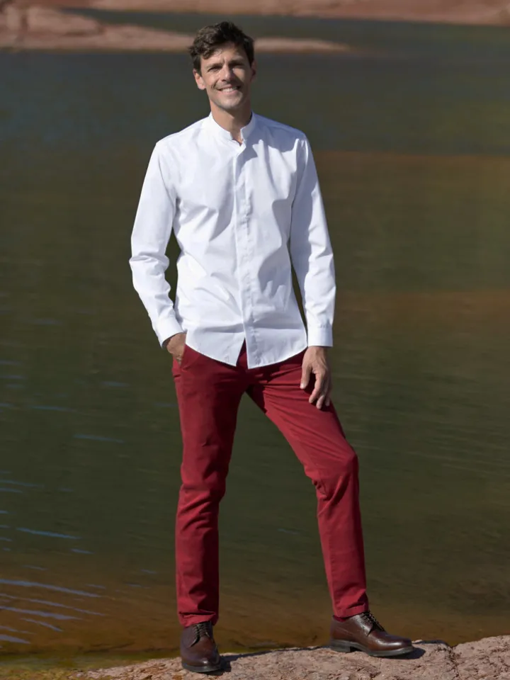 Chemise infroissable col inversé blanche