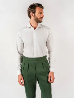 Chemise infroissable col italien blanche