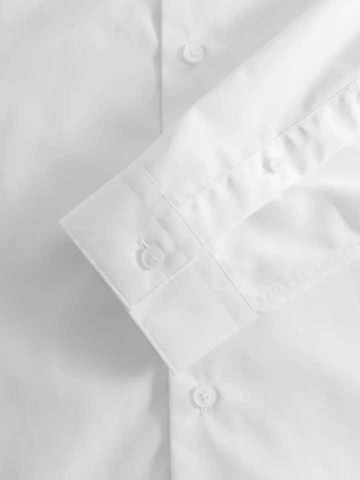 Chemise infroissable col italien blanche