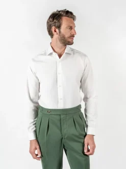 Chemise infroissable col italien blanche