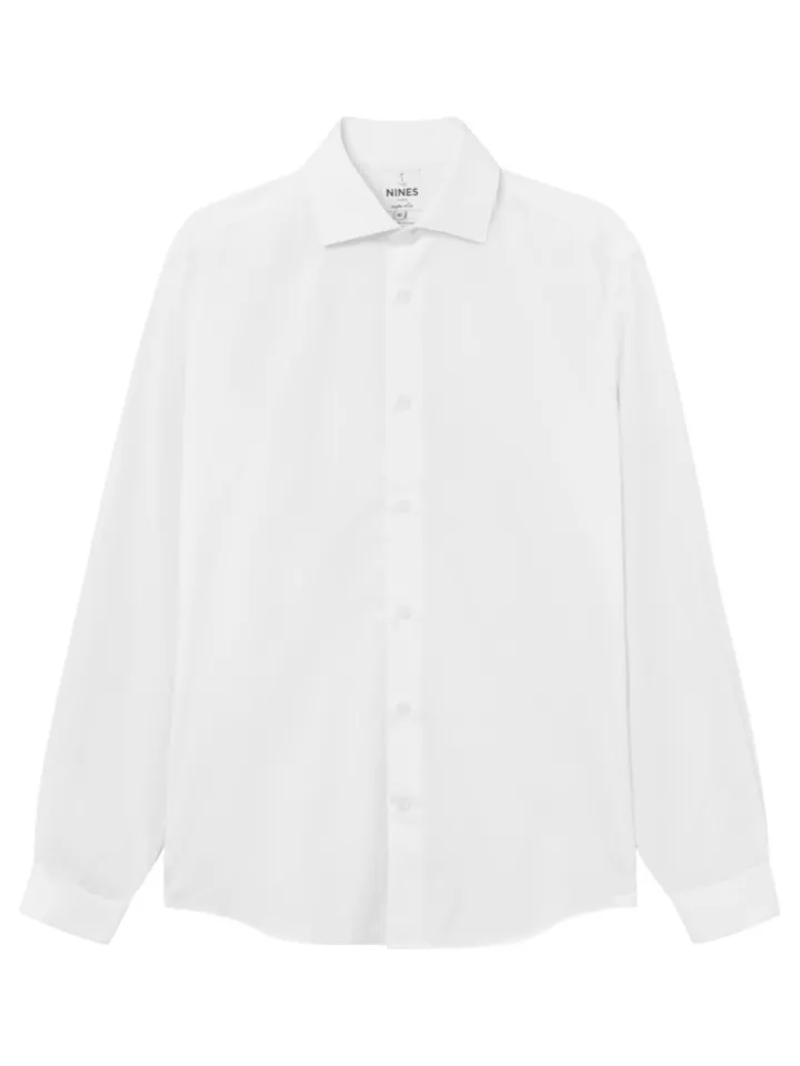 Chemise infroissable col italien blanche