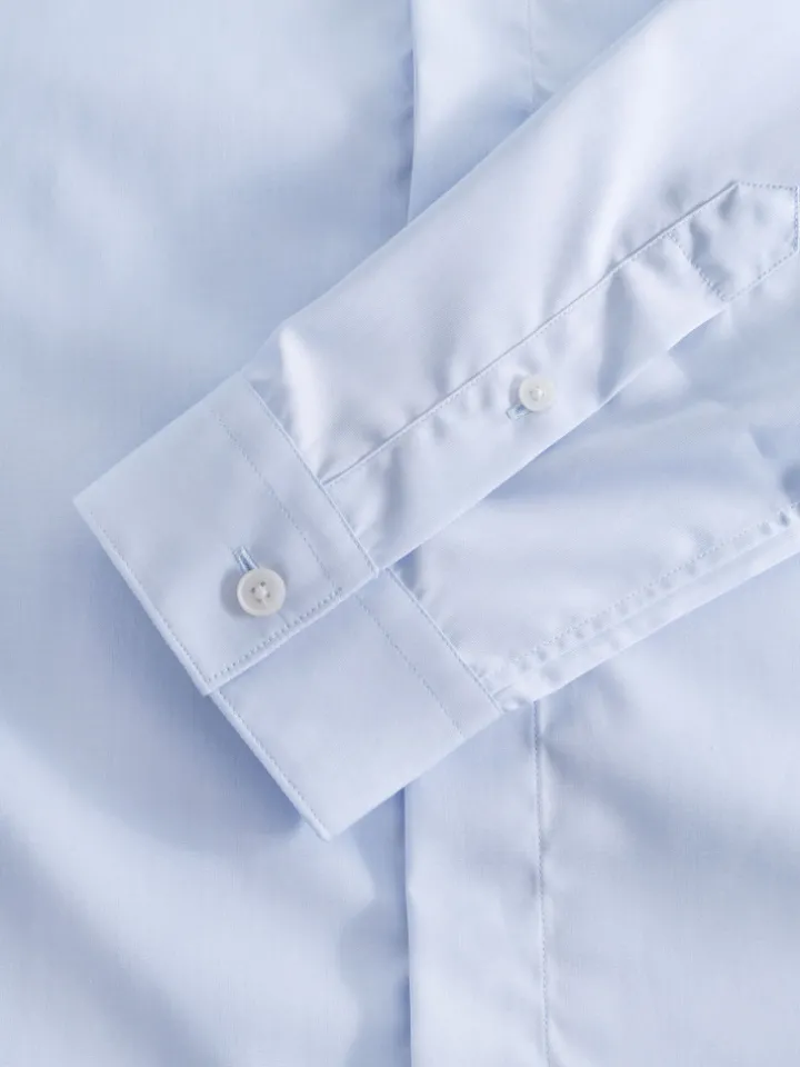 Chemise infroissable col inversé bleu ciel