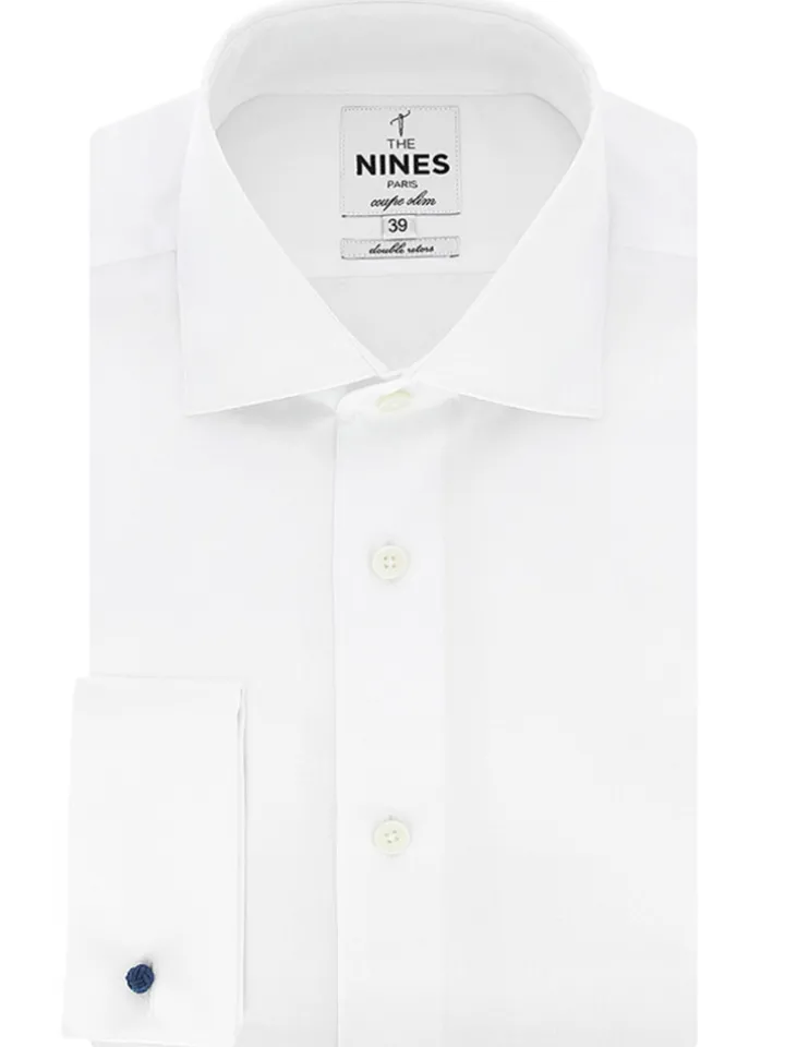 Chemise mousquetaire blanche col italien
