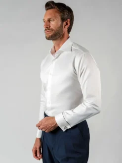 Chemise mousquetaire blanche col italien