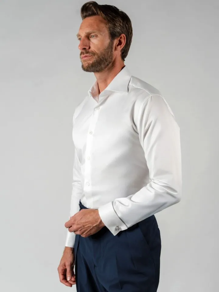 Chemise mousquetaire blanche col italien