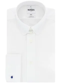 Chemise mousquetaire blanche col anglais arrondi