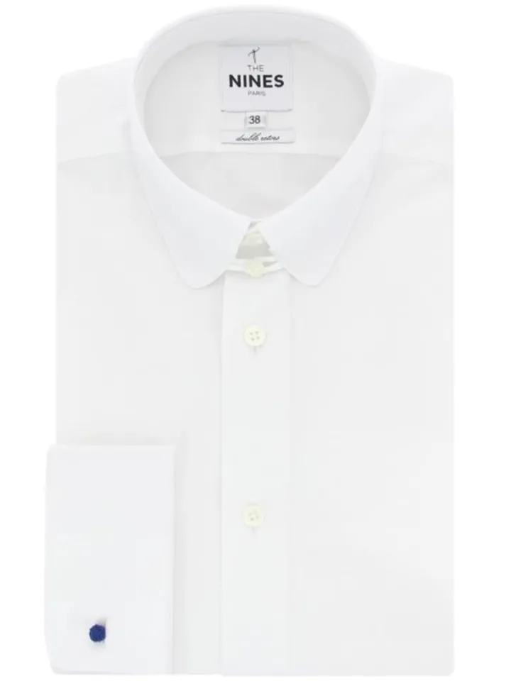 Chemise mousquetaire blanche col anglais arrondi