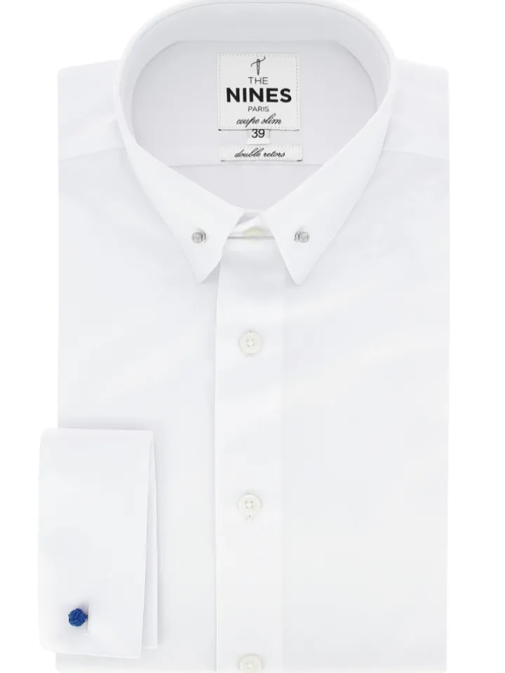Chemise mousquetaire blanche col épingle