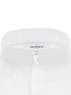 Chemise mousquetaire col inversé en popeline blanche