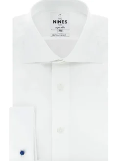 Chemise Prestige Alex Cormac mousquetaire grand col italien twill blanc