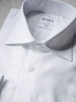 Chemise Prestige Alex Cormac mousquetaire grand col italien twill blanc