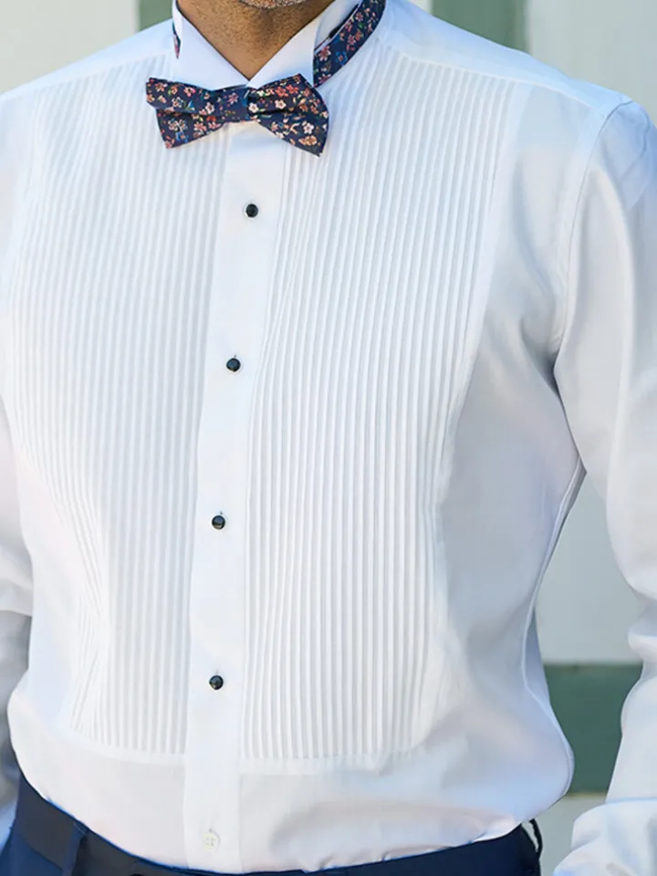Chemise smoking col cassé à plastron