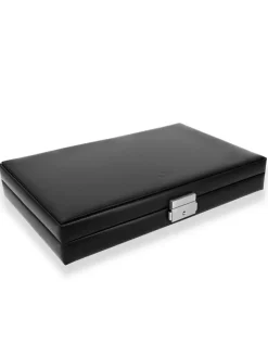 Coffret boutons de manchette en cuir grand format