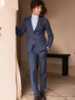 Costume laine fraîche bleu