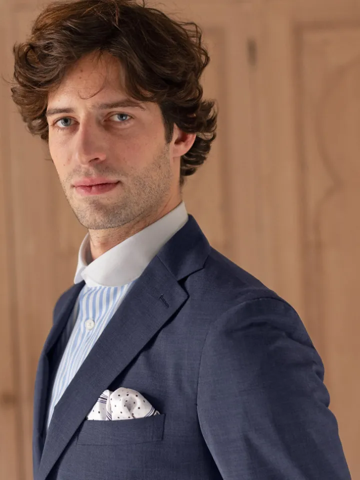 Costume laine fraîche bleu