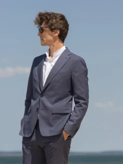 Costume laine fraîche bleu