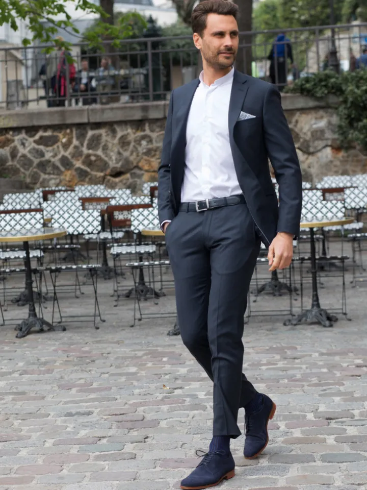 Costume Loro Piana bleu ardoise