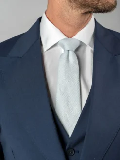 Cravate bleu ciel en lin et coton Verone