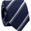 Cravate bleu marine à doubles rayures