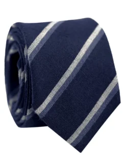 Cravate bleu marine à doubles rayures