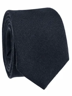 Cravate en laine bleu marine à chevrons