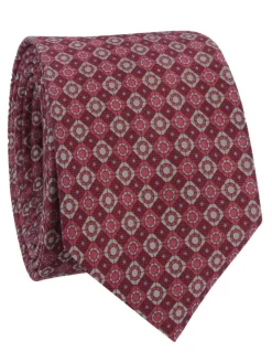 Cravate en laine bordeaux à motifs rétro