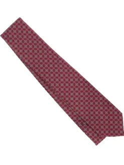 Cravate en laine bordeaux à motifs rétro