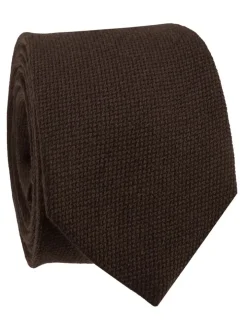 Cravate en laine marron à chevrons