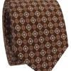 Cravate en laine marron à motifs rétro
