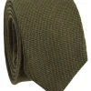 Cravate en laine vert olive à chevrons