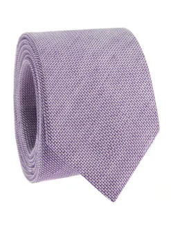 Cravate grenadine soie et lin violet Capri