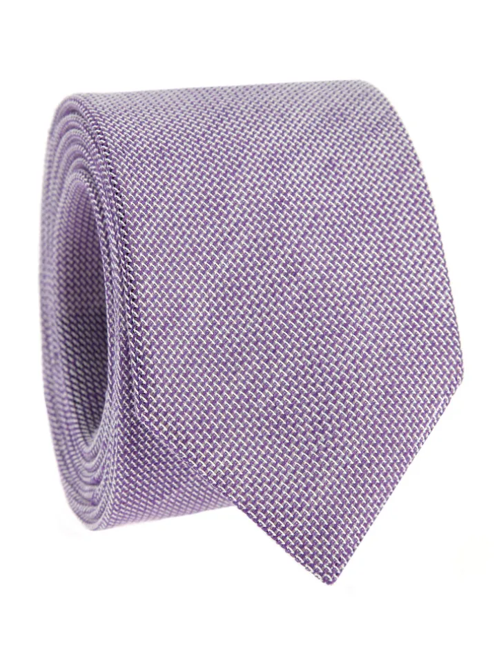 Cravate grenadine soie et lin violet Capri
