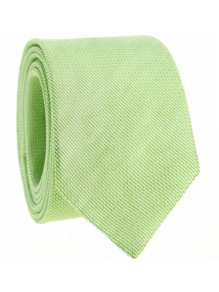 Cravate grenadine soie et lin vert frais Capri