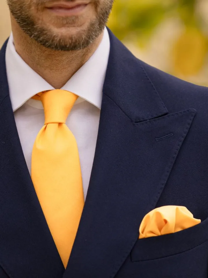 Cravate jaune en soie Amalfi
