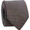 Cravate marron à motifs géométriques bleus