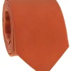 Cravate orange terre battue en soie Amalfi